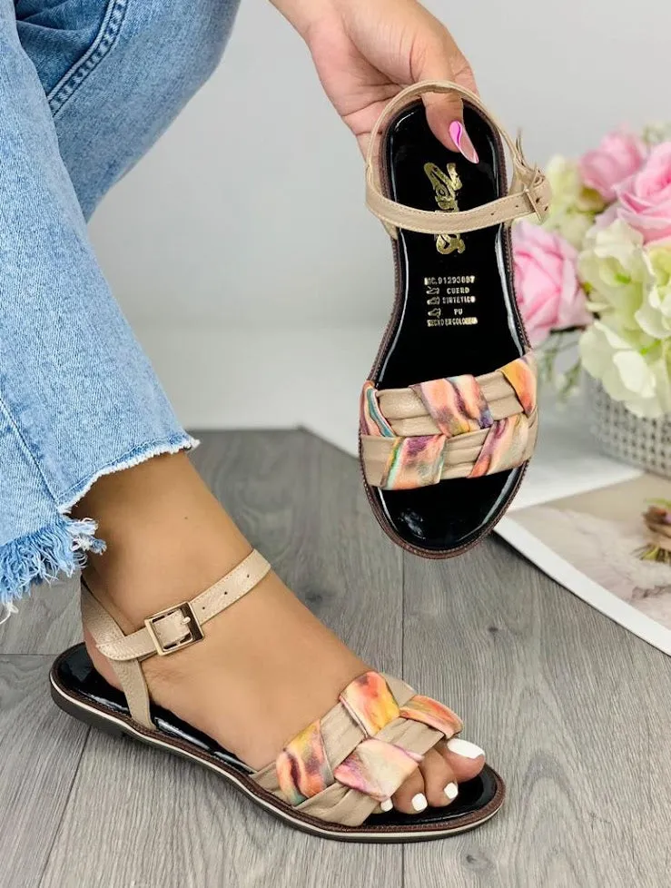 Glamorous Gleam: Luxurious Shining Black Flat Sandals with Elegant Design by Deminis Atelier