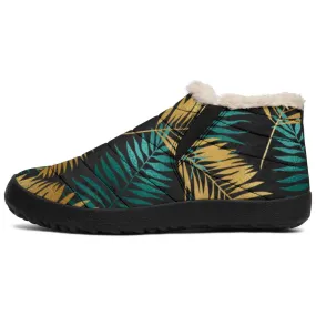 Gold & Teal Leaves Winter Boots