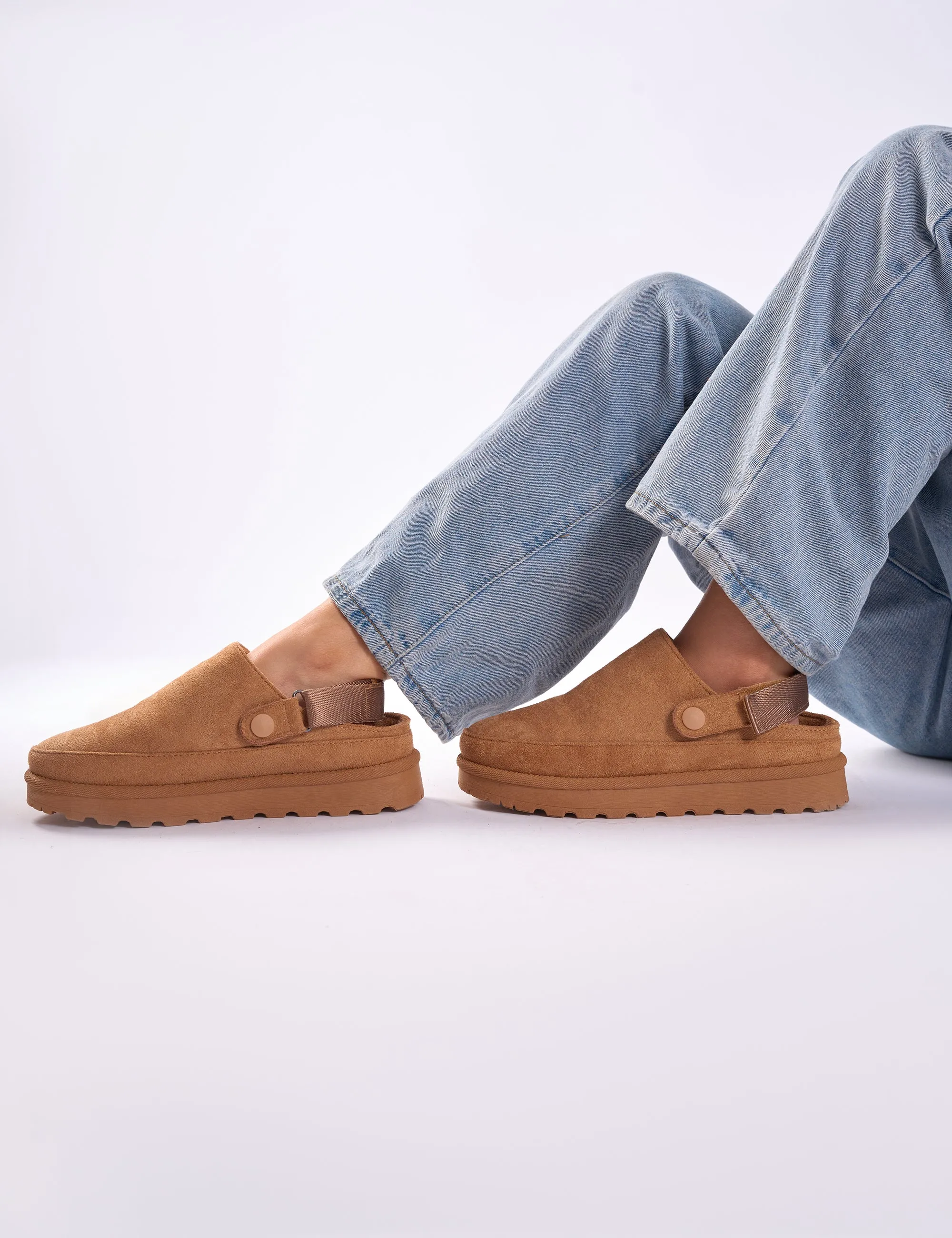 Goldie Chesnut Faux Fur Lined Mules