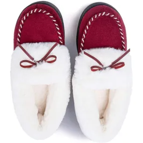 Heated Slippers - Trapper Moc Fuzzy Memory Foam For Warmth