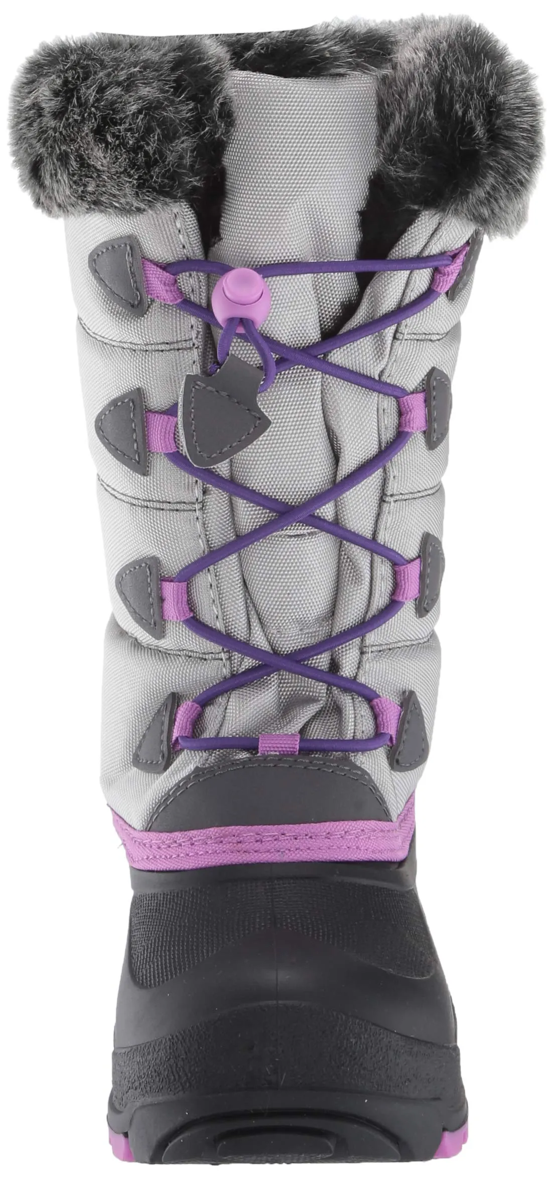 Kamik Kids' Snowgypsy3 Snow Boot Grey Purple Waterproof Rounded Toe Snow Boots