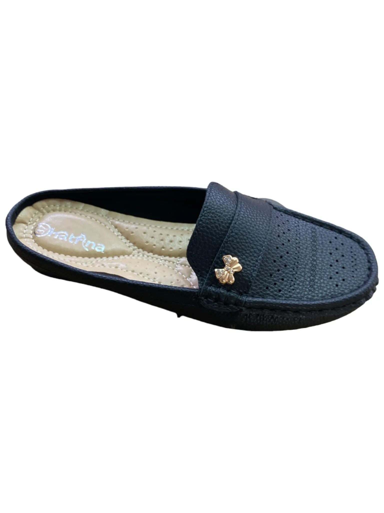 Ladies Bow Decor Patterned-Perforation Mules (Only Size 42/11)