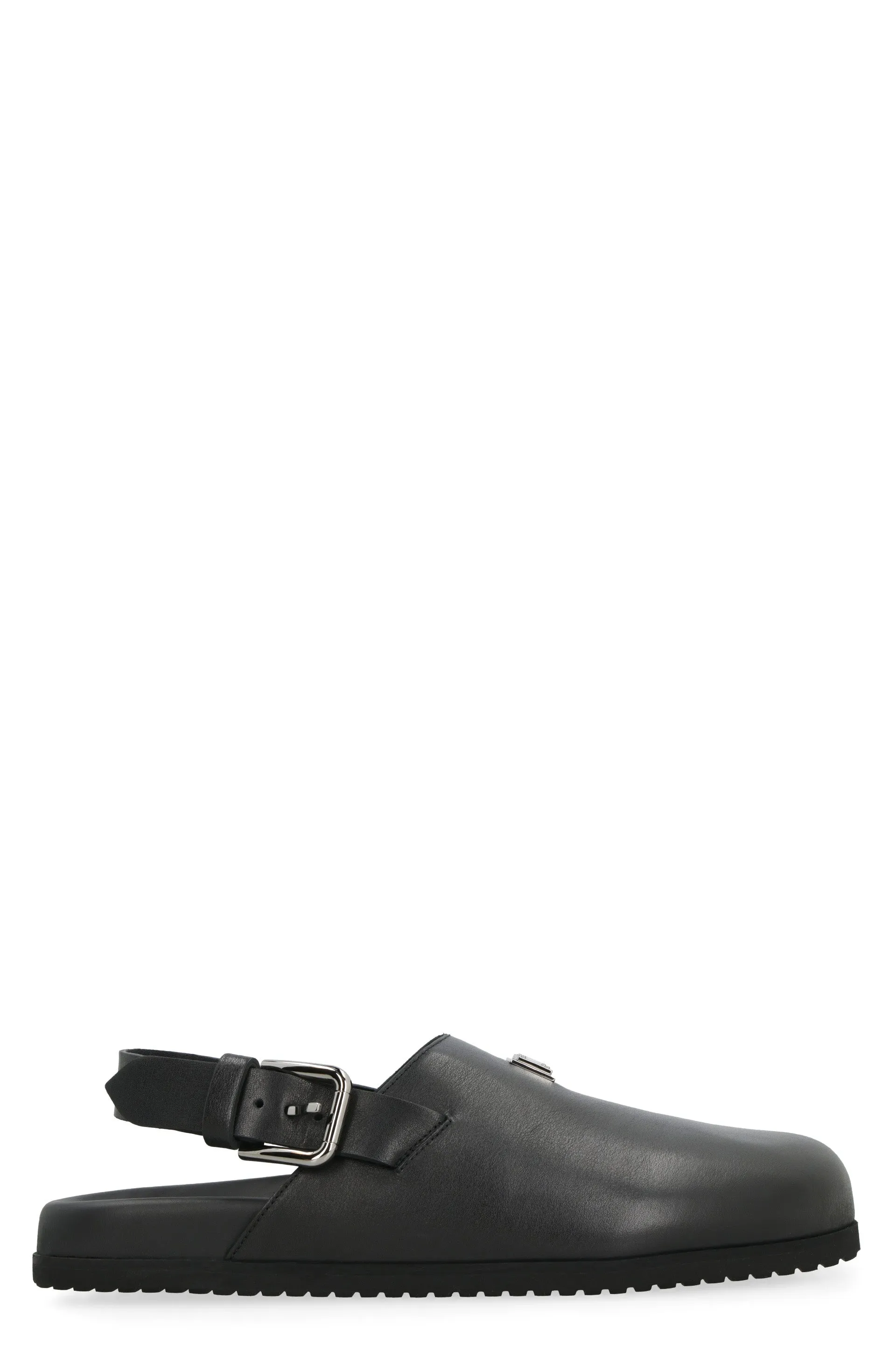 Men's Leather Mules in Black | Size 42 | A80402AQ765 Color 80999