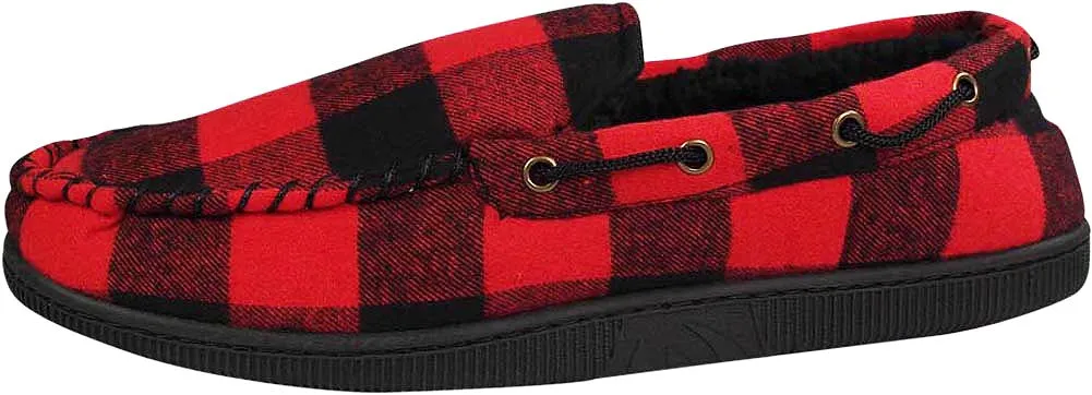 Norty Mens Moccasin Slip On Loafer Slipper Indoor/Outdoor Sole