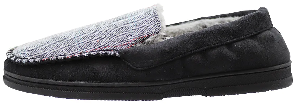 Norty Mens Moccasin Slip On Loafer Slipper Indoor/Outdoor Sole