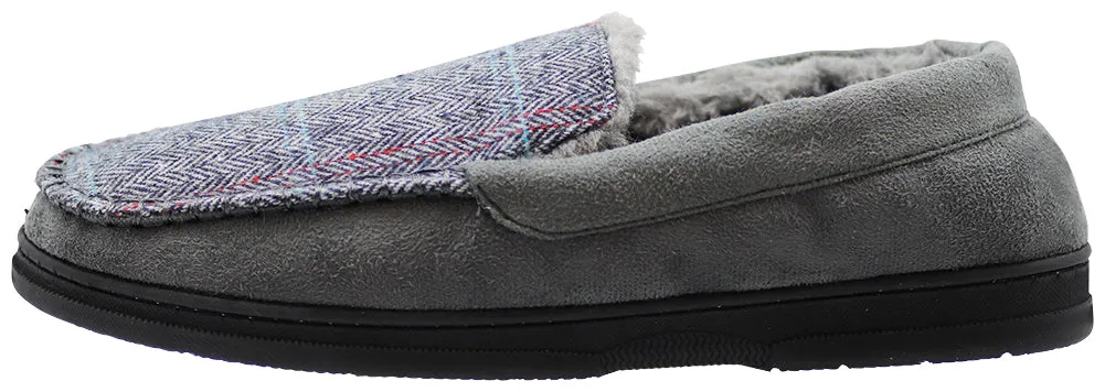 Norty Mens Moccasin Slip On Loafer Slipper Indoor/Outdoor Sole