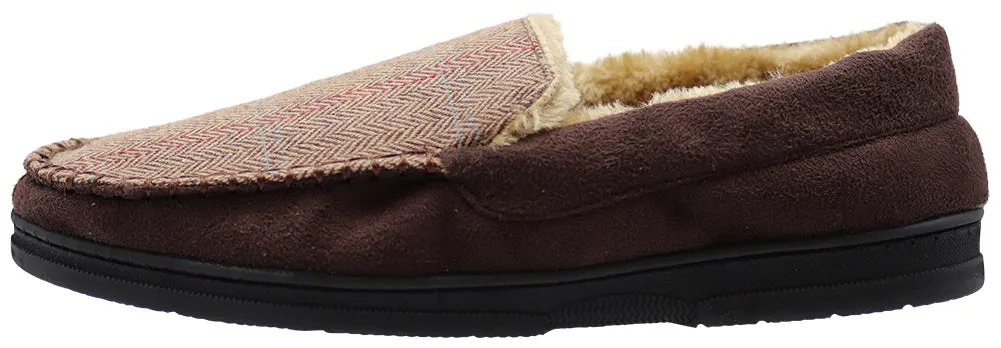 Norty Mens Moccasin Slip On Loafer Slipper Indoor/Outdoor Sole