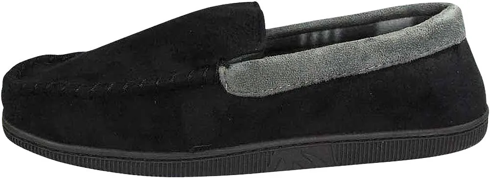 Norty Mens Moccasin Slip On Loafer Slipper Indoor/Outdoor Sole