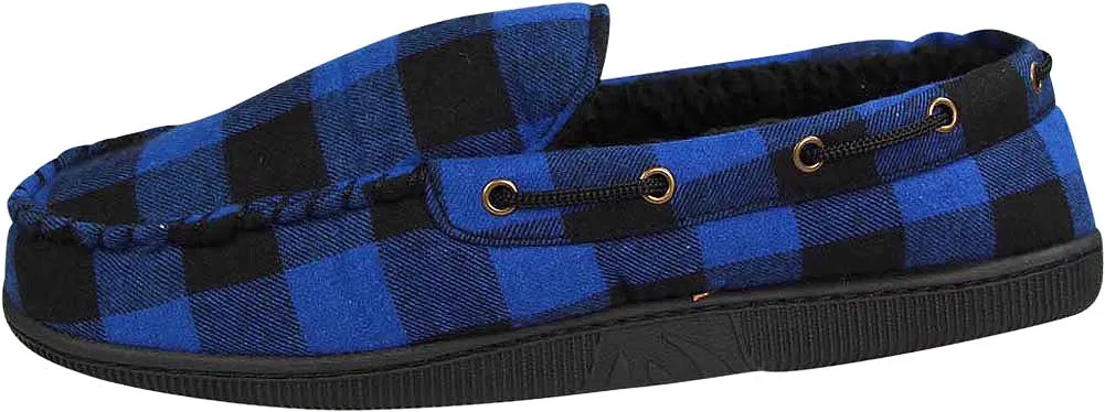 Norty Mens Moccasin Slip On Loafer Slipper Indoor/Outdoor Sole