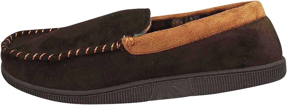 Norty Mens Moccasin Slip On Loafer Slipper Indoor/Outdoor Sole