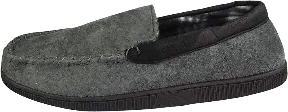 Norty Mens Moccasin Slip On Loafer Slipper Indoor/Outdoor Sole