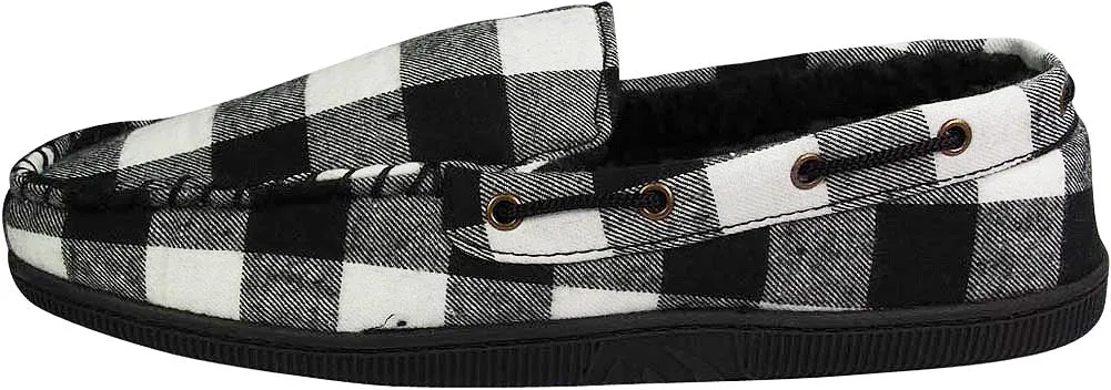 Norty Mens Moccasin Slip On Loafer Slipper Indoor/Outdoor Sole