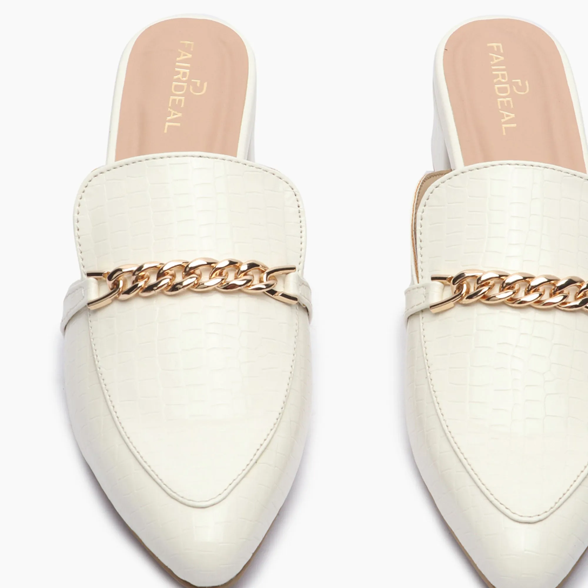 Patent Block Heel Pointed Mules