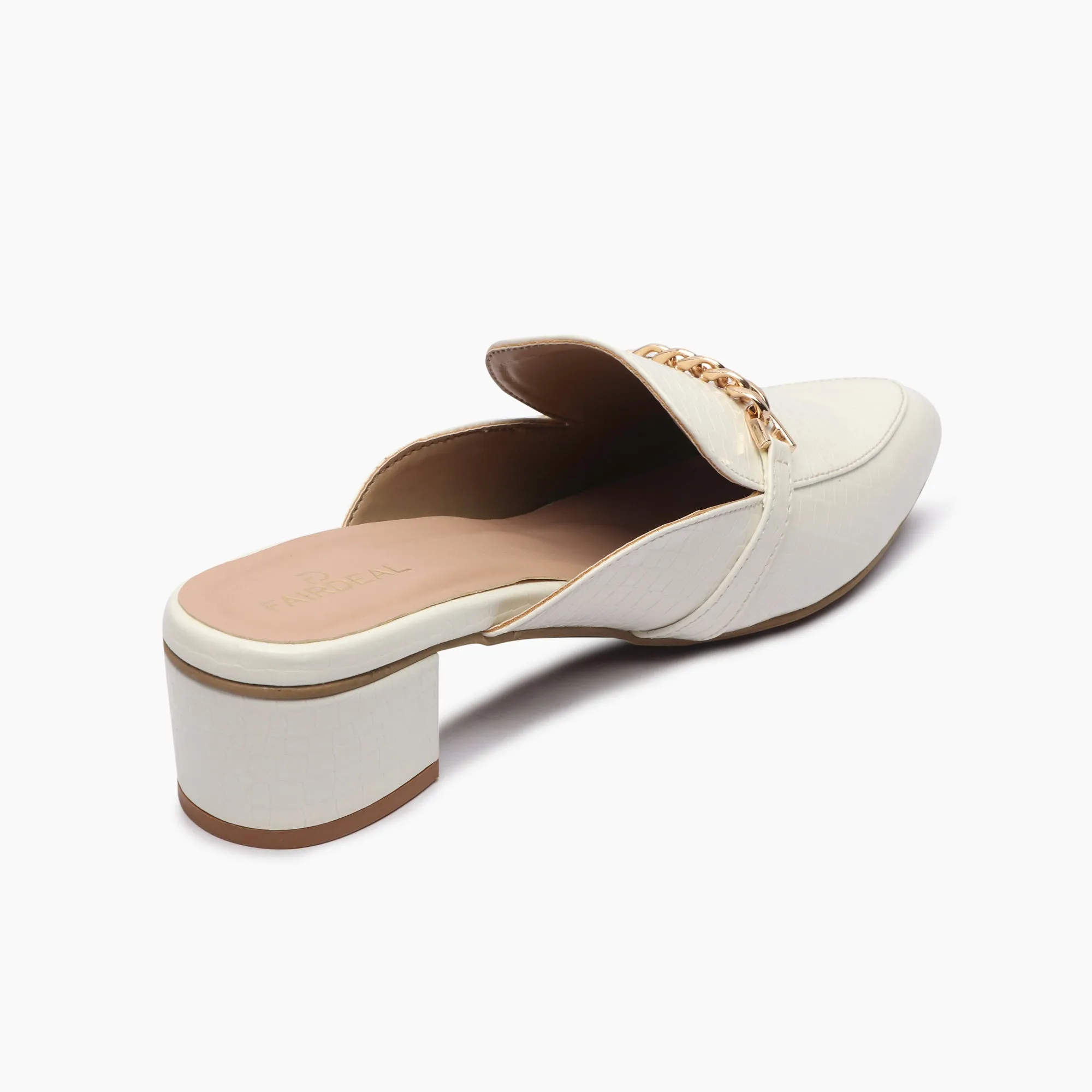 Patent Block Heel Pointed Mules