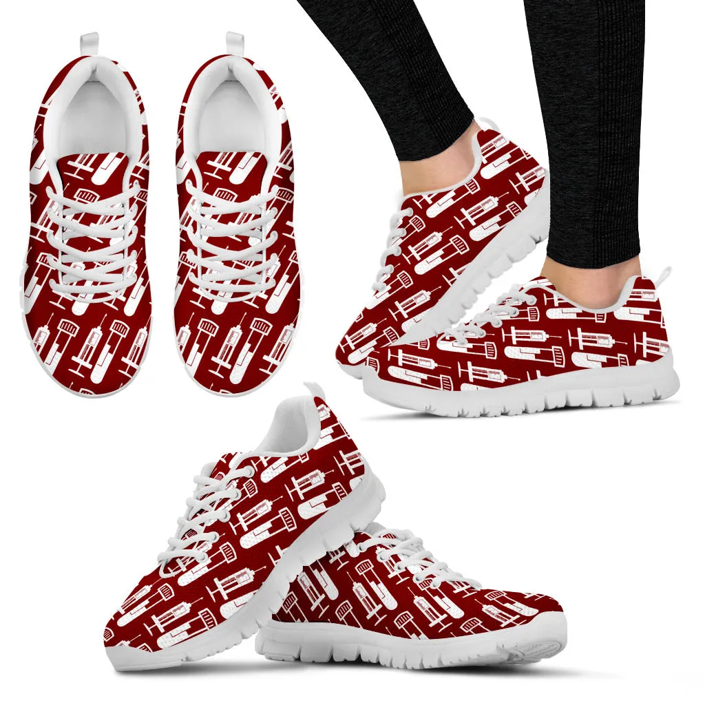 Phlebotomist Women's Sneakers Style 1 (White)
