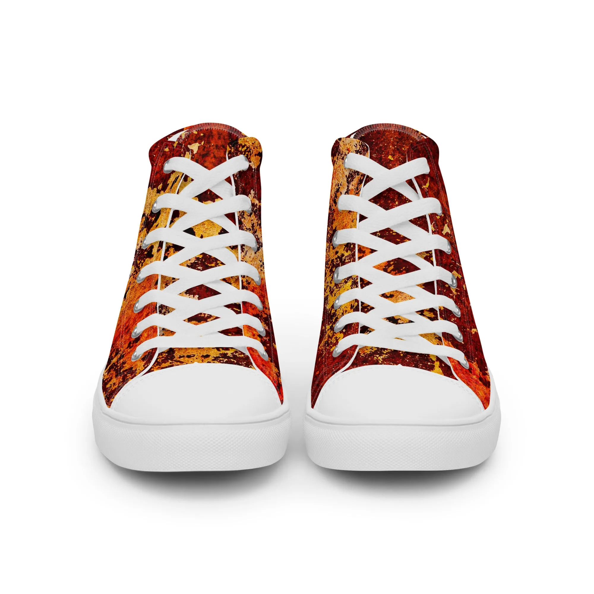 Rust - Men's High Top Canvas Shoes