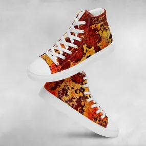 Rust - Men's High Top Canvas Shoes
