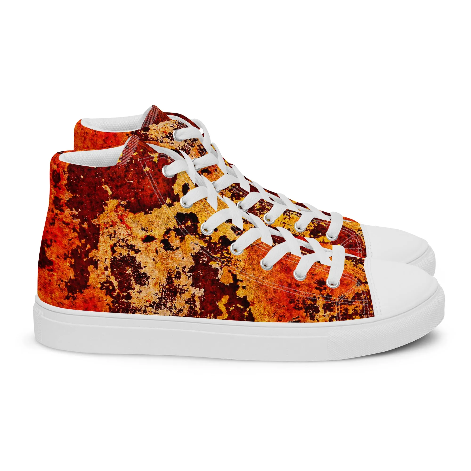 Rust - Men's High Top Canvas Shoes