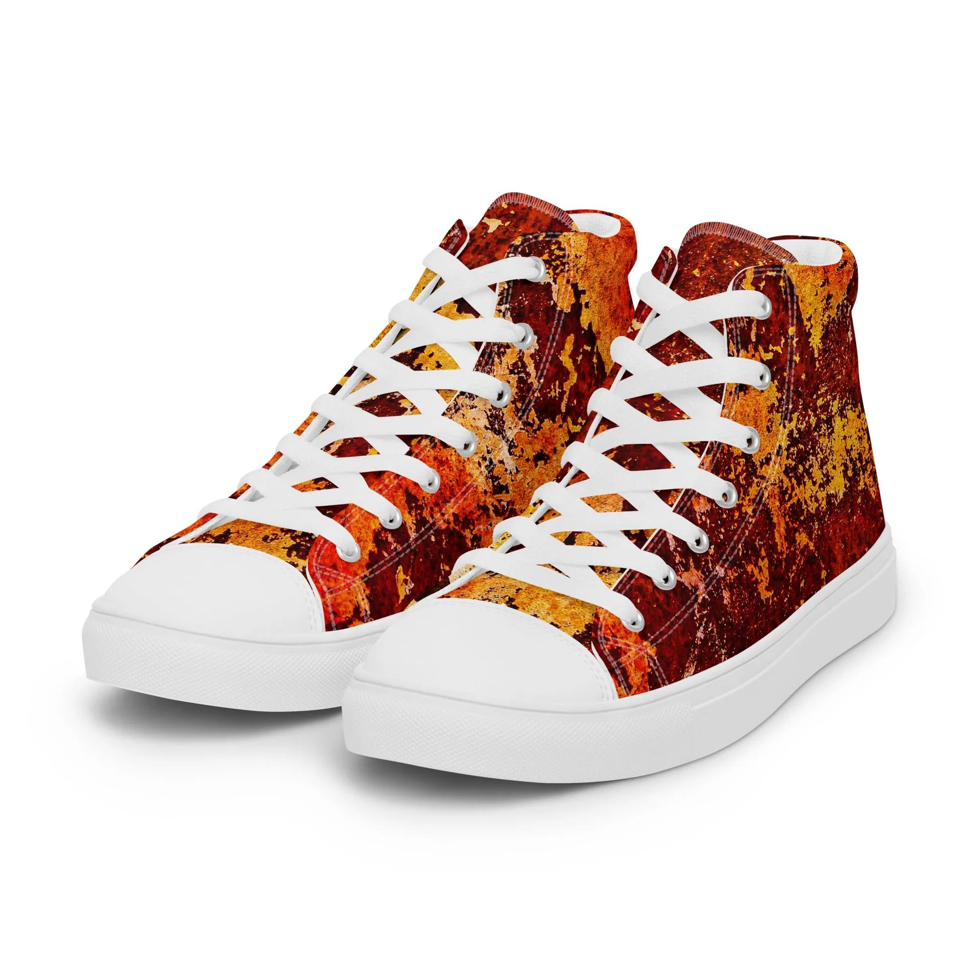 Rust - Men's High Top Canvas Shoes