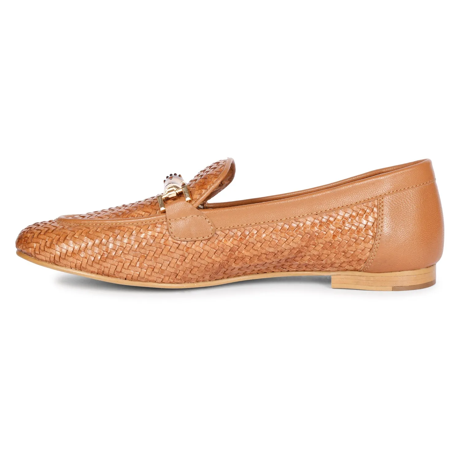 Saint Marisa Cuoio Woven Moccasins