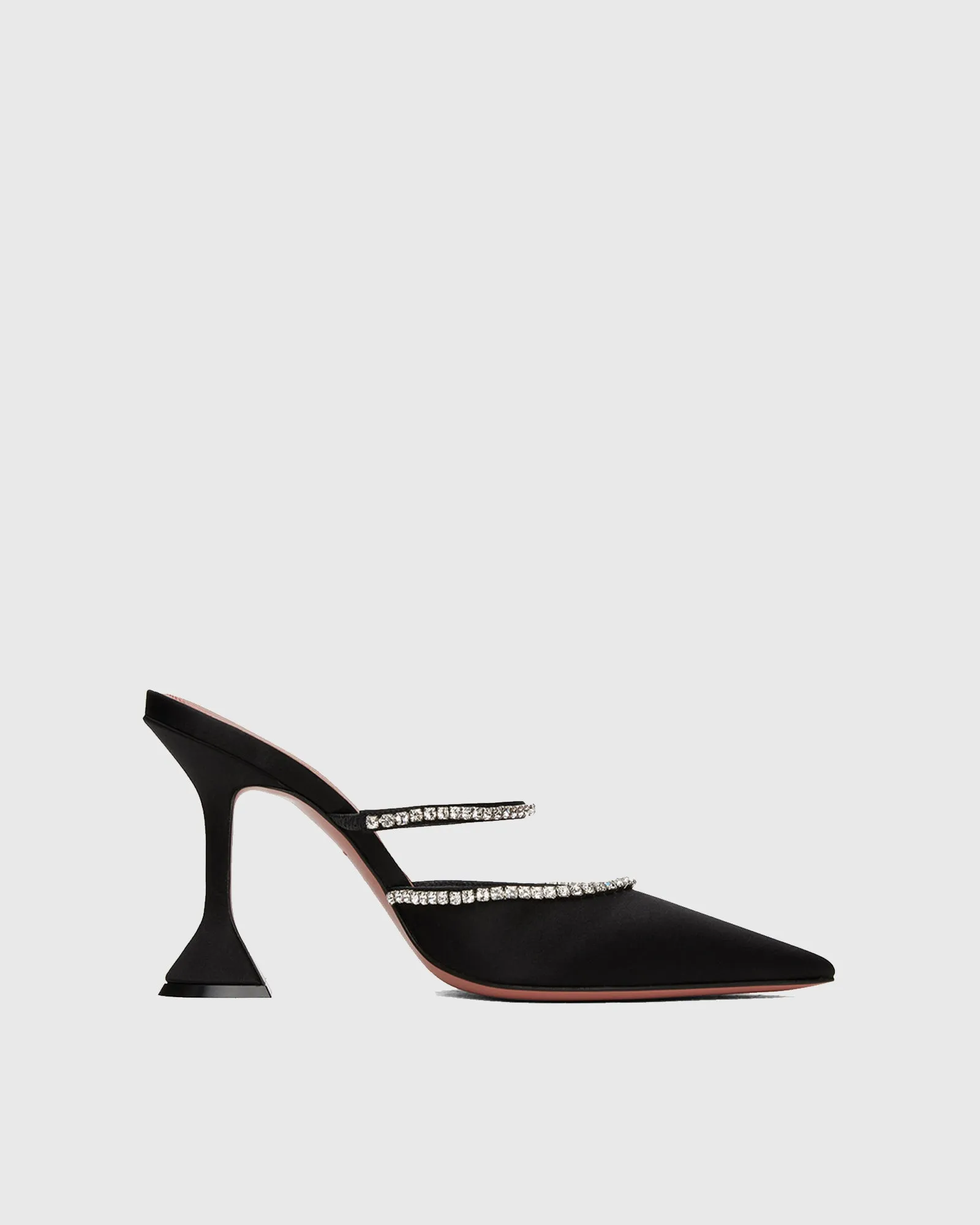 Sasha Diamond Flared Mules In Black