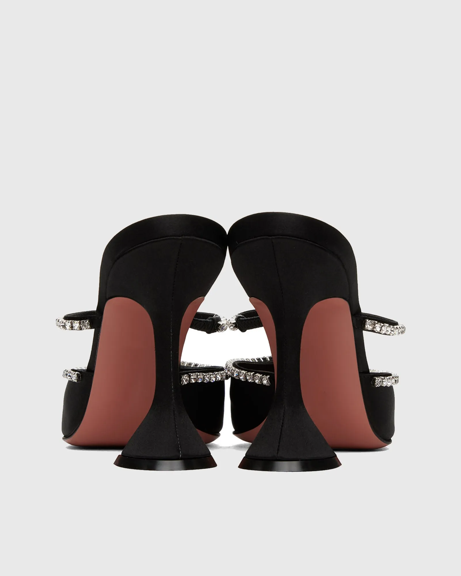 Sasha Diamond Flared Mules In Black