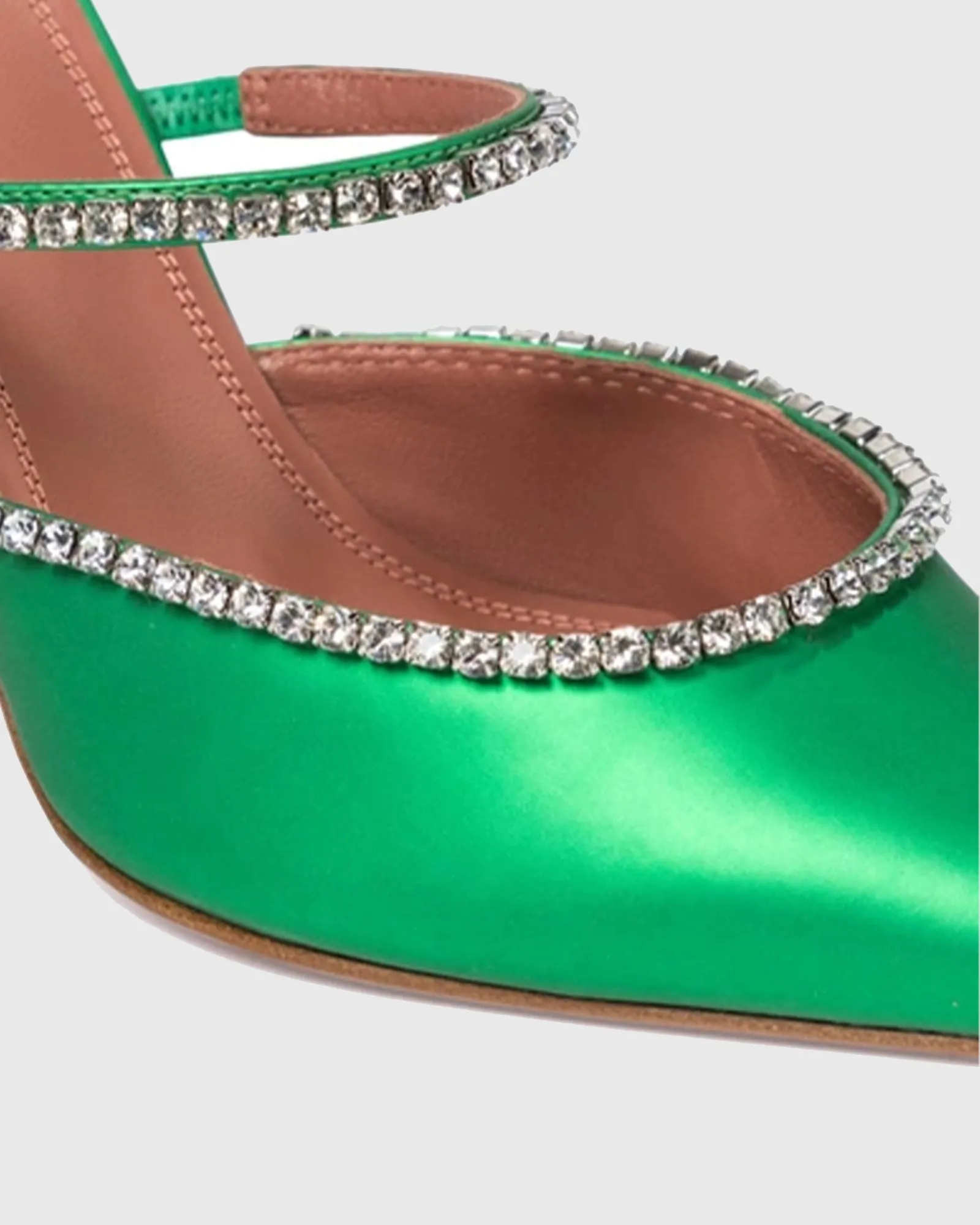 Sasha Diamond Flared Mules In Green