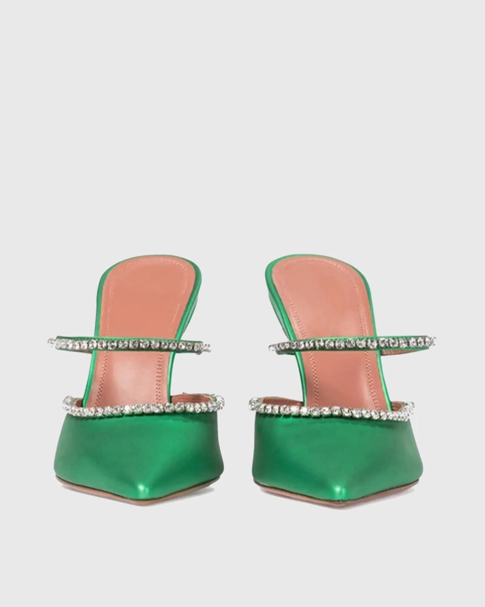 Sasha Diamond Flared Mules In Green