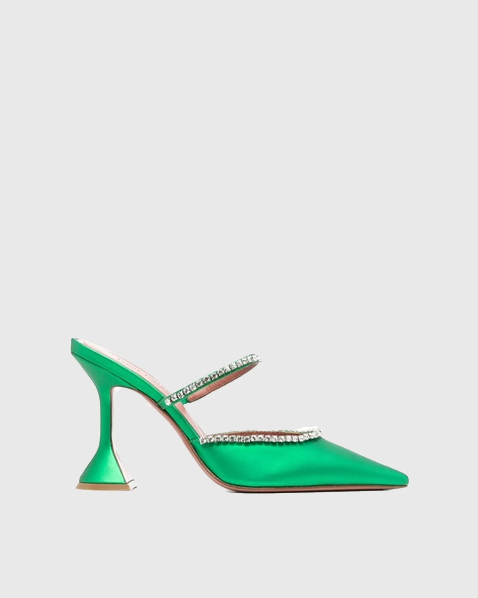 Sasha Diamond Flared Mules In Green