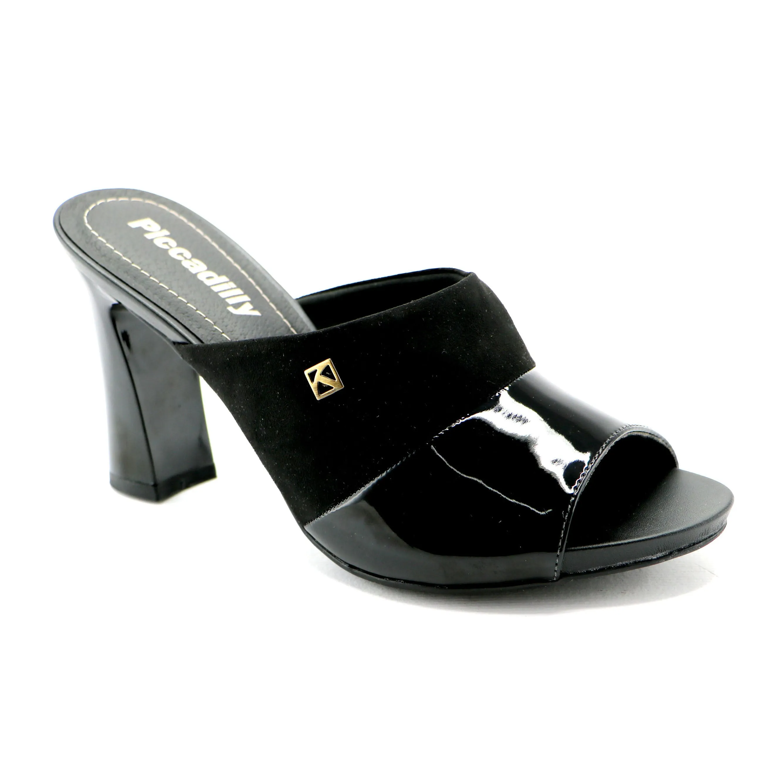 Shimmer Slip-on Heels - Black (614.009)