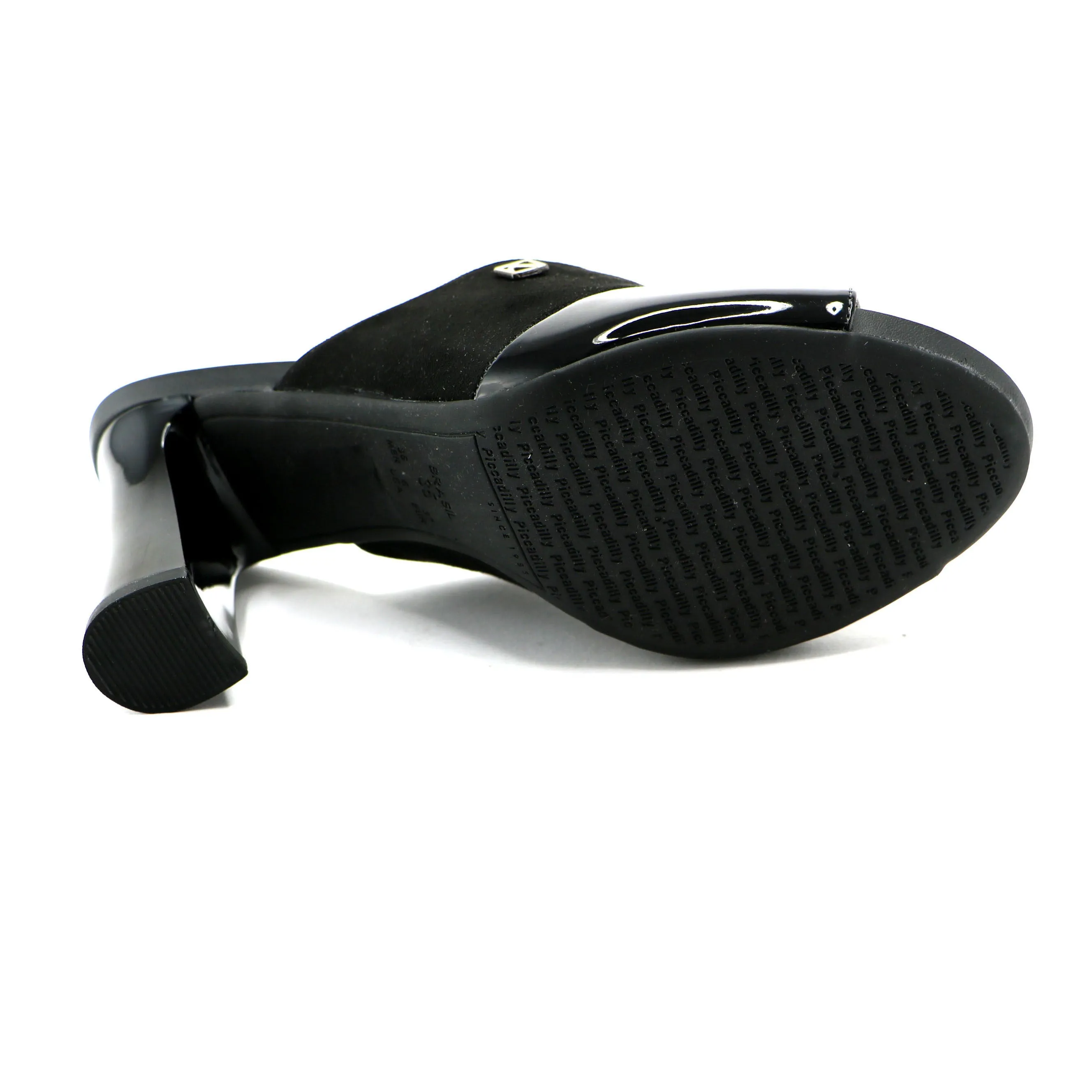 Shimmer Slip-on Heels - Black (614.009)