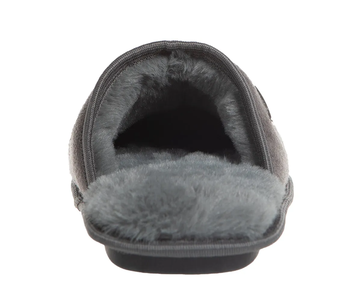 SWISSBRAND Microsuede Fuzzy  House Slippers for Men Indoor Outdoor, Warm Footwear Cozy Mens Slippers