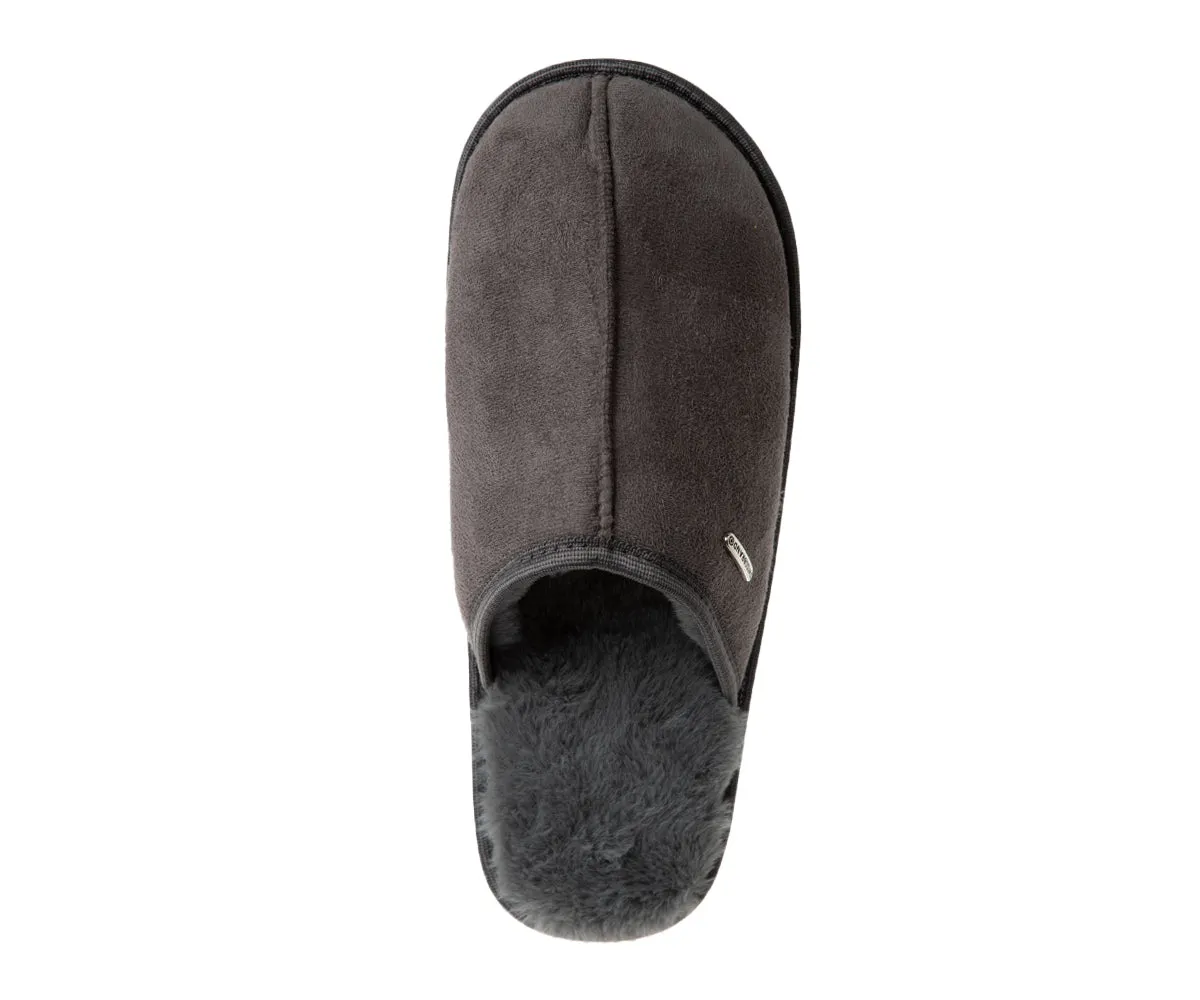 SWISSBRAND Microsuede Fuzzy  House Slippers for Men Indoor Outdoor, Warm Footwear Cozy Mens Slippers