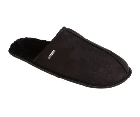 SWISSBRAND Microsuede Fuzzy  House Slippers for Men Indoor Outdoor, Warm Footwear Cozy Mens Slippers