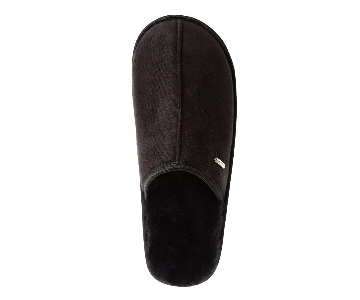 SWISSBRAND Microsuede Fuzzy  House Slippers for Men Indoor Outdoor, Warm Footwear Cozy Mens Slippers