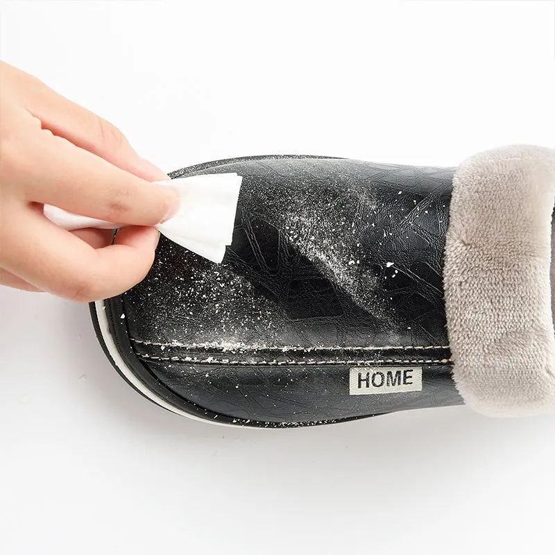TPR Lightweight Slippers B | Men Winter Slippers with PU Leather