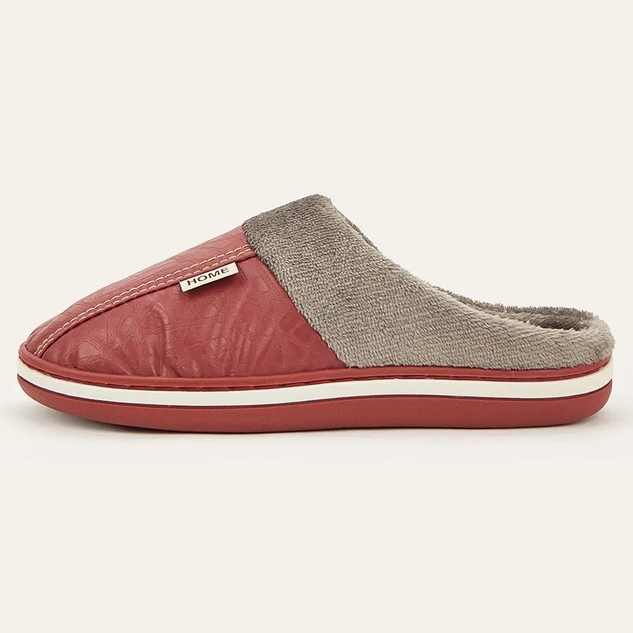 TPR Lightweight Slippers B | Men Winter Slippers with PU Leather