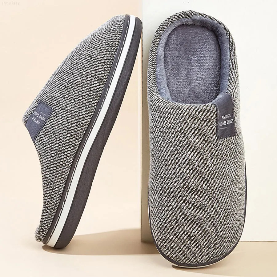TPR Lightweight Slippers C | Slippers Fuzzy with Cotton Twill Stripes Line