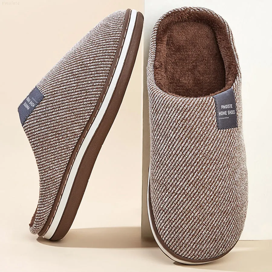 TPR Lightweight Slippers C | Slippers Fuzzy with Cotton Twill Stripes Line