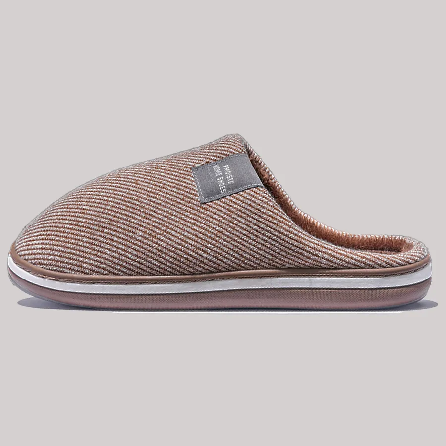 TPR Lightweight Slippers C | Slippers Fuzzy with Cotton Twill Stripes Line