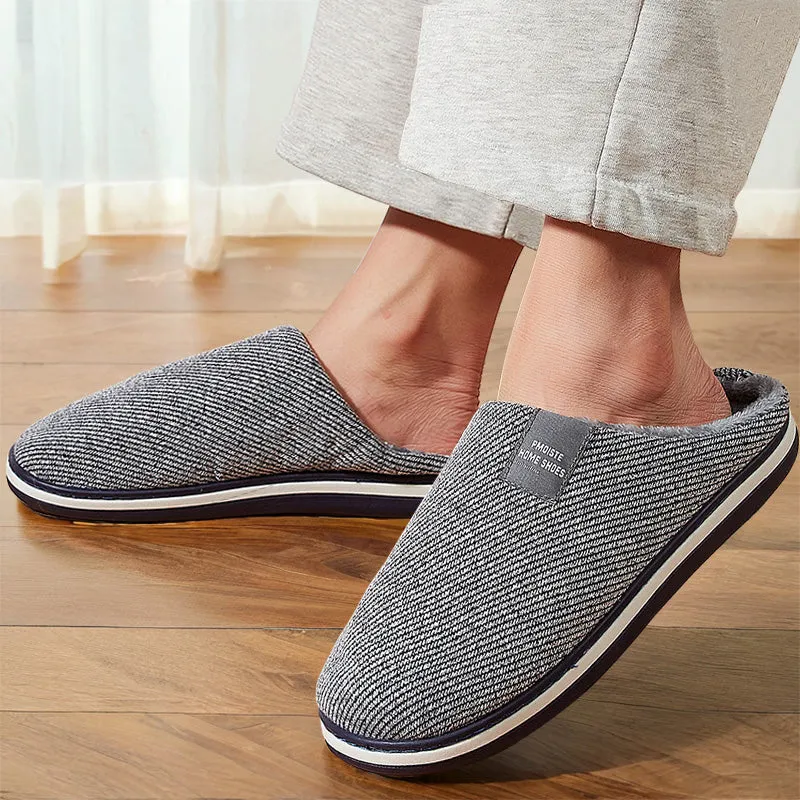 TPR Lightweight Slippers C | Slippers Fuzzy with Cotton Twill Stripes Line