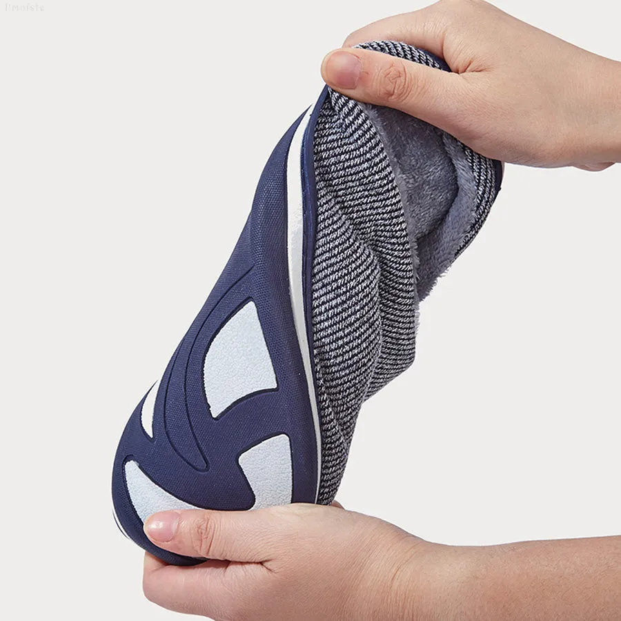 TPR Lightweight Slippers C | Slippers Fuzzy with Cotton Twill Stripes Line
