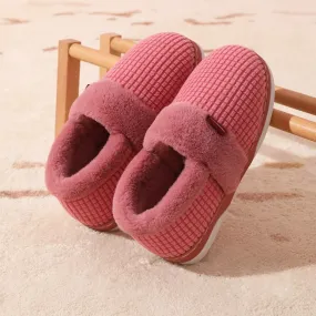 Women Memory Foam Winter Fashion Checked Slippers