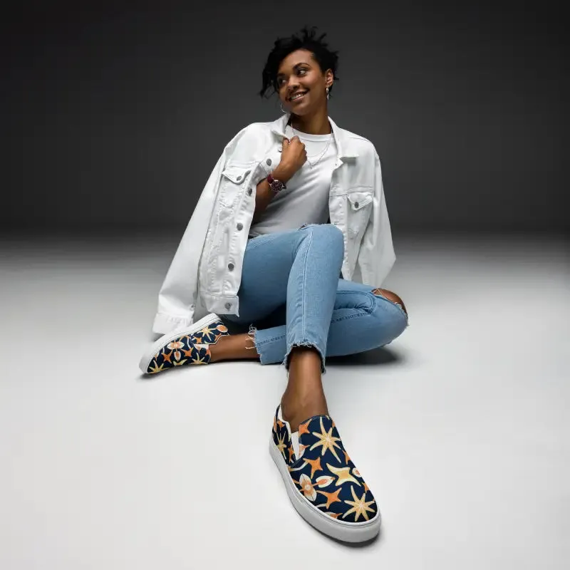 Women’s Marine Life Canvas Slip Ons