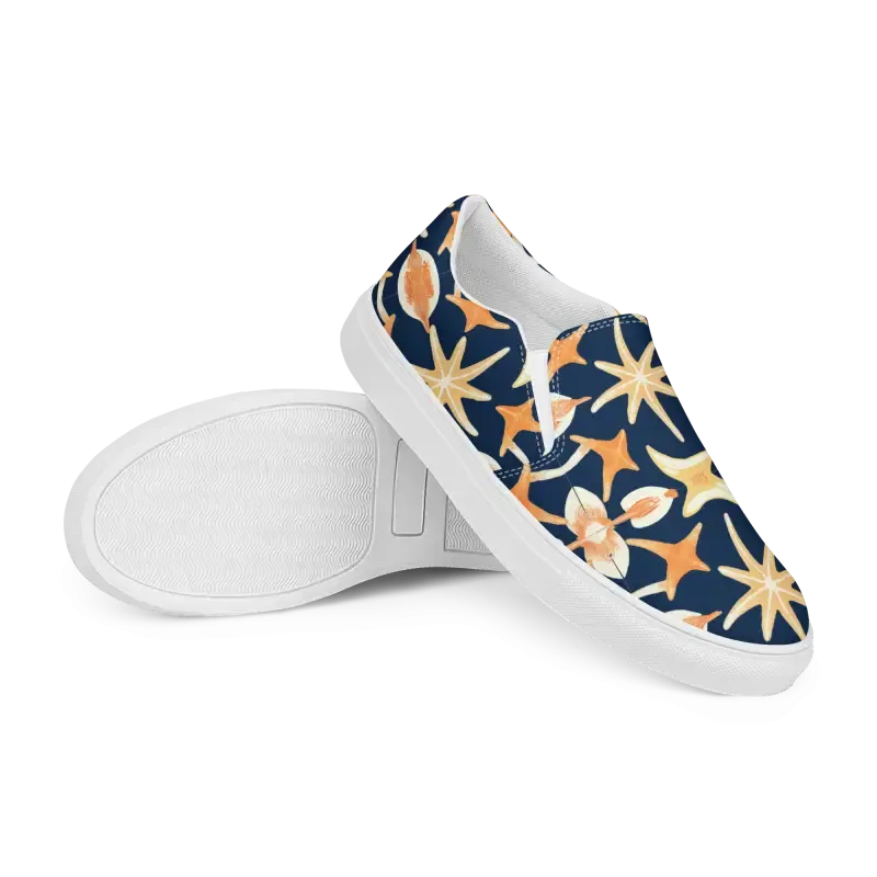 Women’s Marine Life Canvas Slip Ons