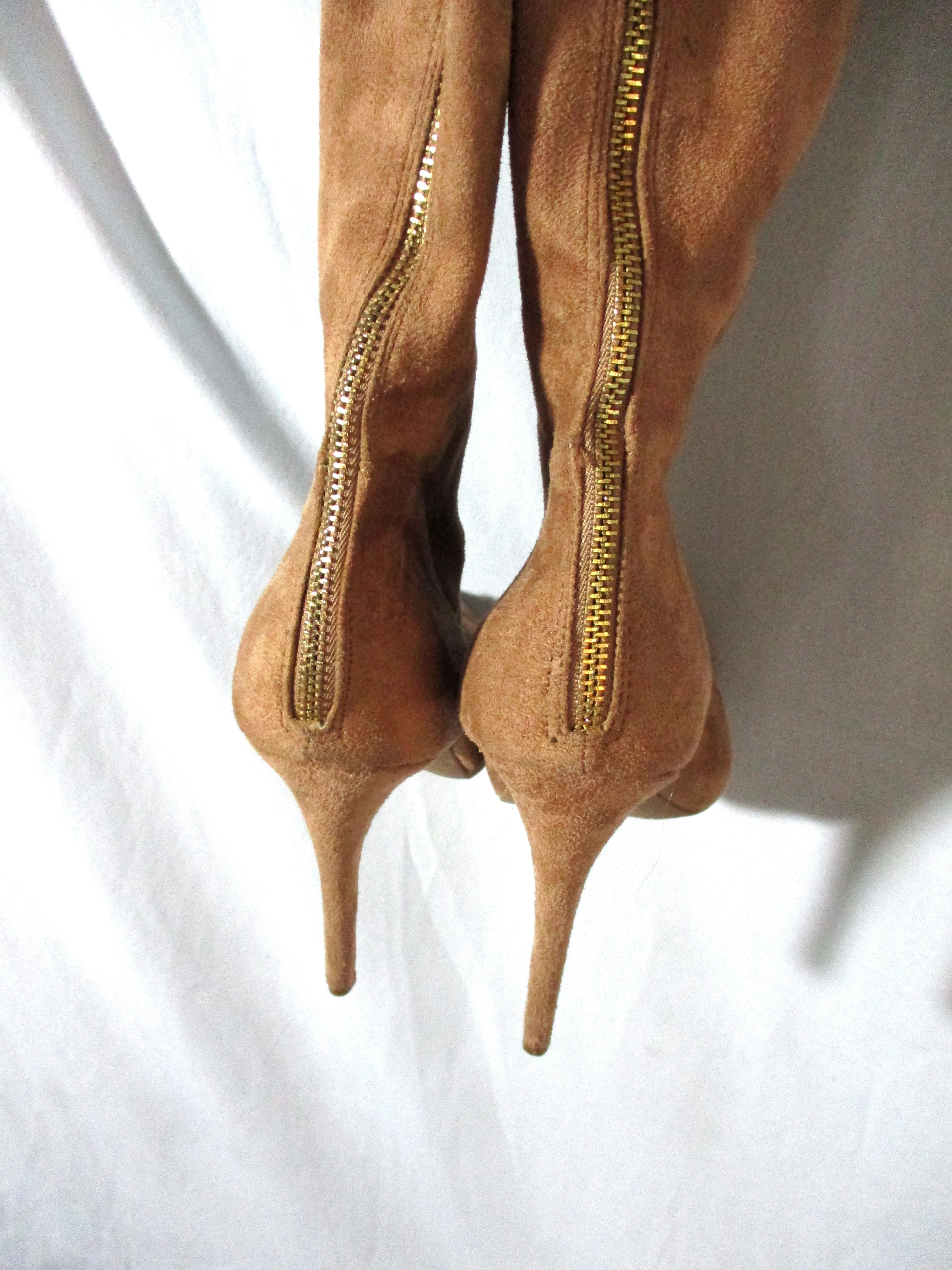 ZIGI GIRL ZIGIGIRL PIARRY Tall Stiletto Lace Up BOOTS 8.5 CHESTNUT BROWN